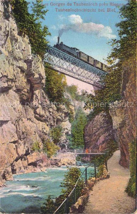 14008942 Bienne BIEL-BIENNE Les Gorges du Taubenloch Taubenlochschlucht Eisenbah