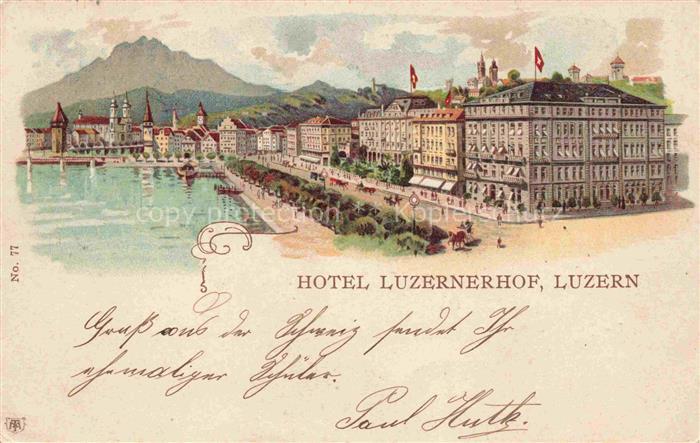 14010297 LUZERN  LU Hotel Luzernerhof Litho