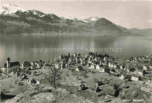 14020558 Gersau Vierwaldstaettersee SZ mit Schwalmis und Buochserhorn