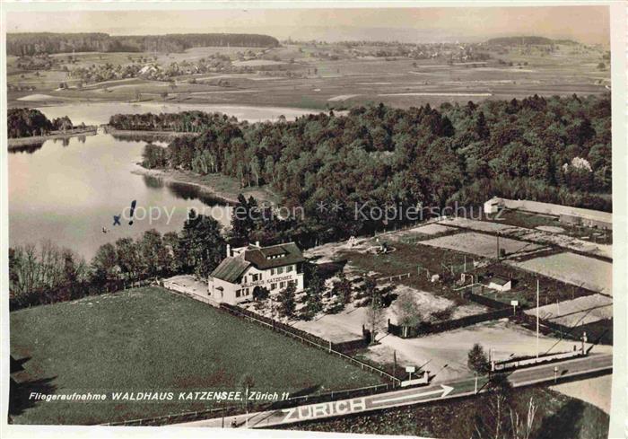 14021778 ZueRICH  ZH Waldhaus Katzensee Fliegeraufnahme