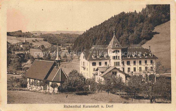 14022142 Richenthal Richental LU Kuranstalt mit Kirche und Dorf