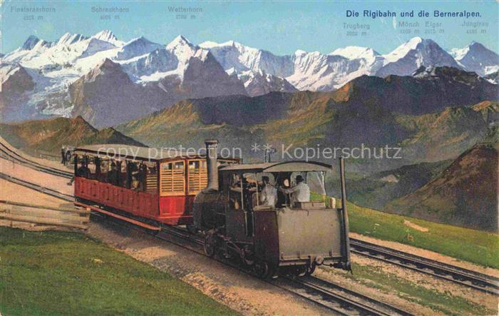 14022164 Rigi Kulm 1798m SZ Die Rigibahn mit Berneralpen