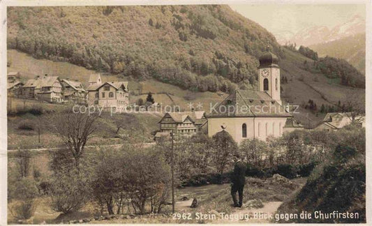 14022171 Stein Toggenburg SG mit Kirche und den Churfisten