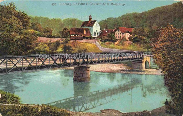 14022189 Fribourg  FR Le Pont et Couvent de la Maigrauge