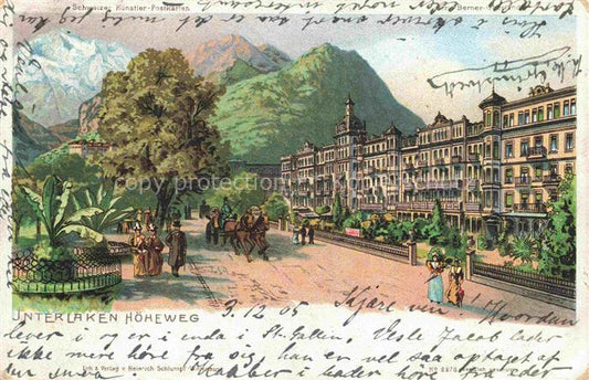 14018407 Verlag Schlumpf Litho Nr. 2276 Berner Oberland Interlaken Hoehewg