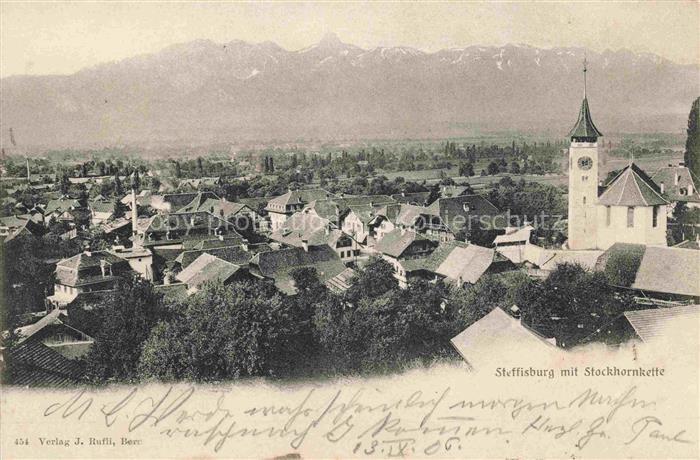 14024929 Steffisburg THUN BE mit Kirche und Stockhornkette