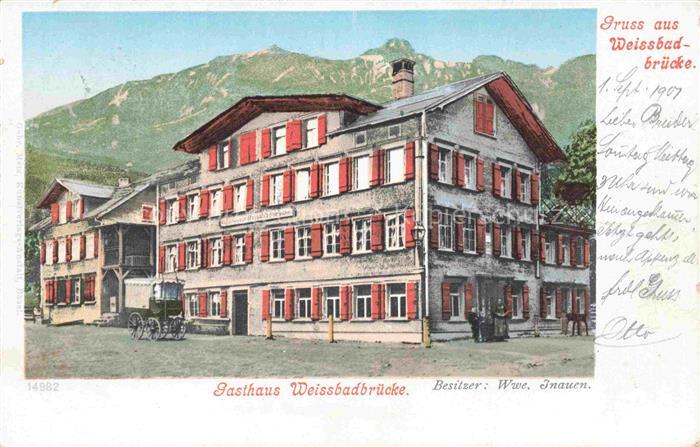 14025370 Weissbadbruecke Weissbad Appenzell IR Gasthaus Weissbadbruecke