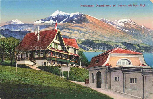 14030865 LUZERN  LU Restaurant Dieschiberg mit dem Rigi