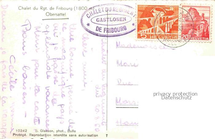 14031953 Obersattel Im Fang FR Chalet du Rgt de Fribourg