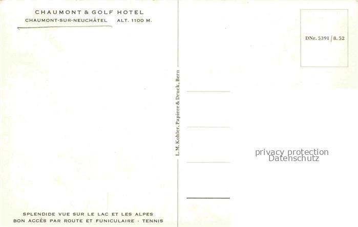 14031958 Chaumont Neuchatel NE Chaumont et Golf Hotel