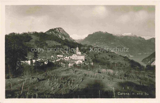 14031980 Carona Lago di Lugano TI Panorama Kirche