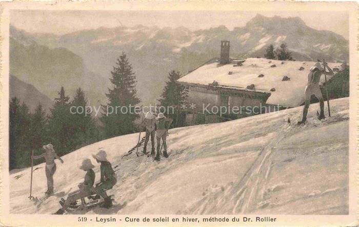 14032620 Leysin VD Cure de soleil en hiver methode du Dr Rollier