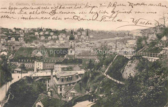 14032784 St Gallen SANKT GALLEN SG Klosterkirche und St Lorenzenkirche