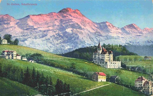 14032795 St Gallen SANKT GALLEN SG mit Scheffelstein und Kirche