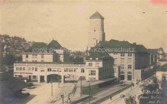 14032821 St Gallen SANKT GALLEN SG Neuer Bahnhof und Post