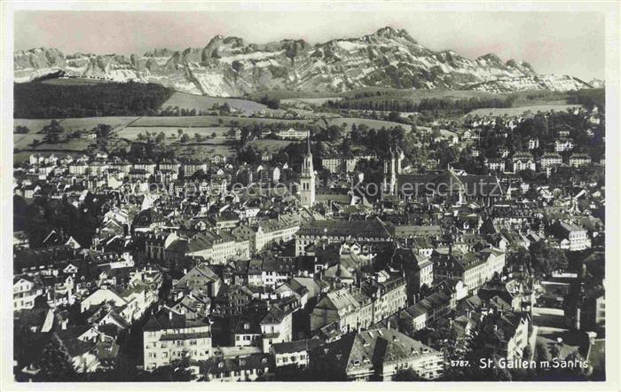 14033029 St Gallen SANKT GALLEN SG Panorama mit Saentis