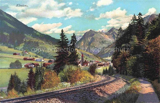 14033049 Klosters-Serneus GR Panorama Bahnlinie