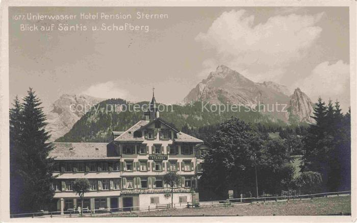 14033093 Unterwasser  Toggenburg SG Hotel Pension Sternen Blick auf Saentis und