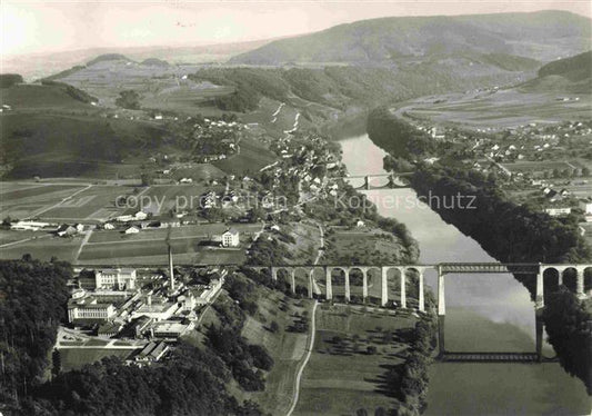 14034240 Eglisau Buelach ZH Fliegeraufnahme Bruecke Stamm AG