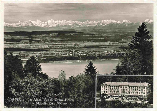 14035822 Macolin sur Bienne Biel BE Les Alpes Vue du Grand Hotel de Macolin