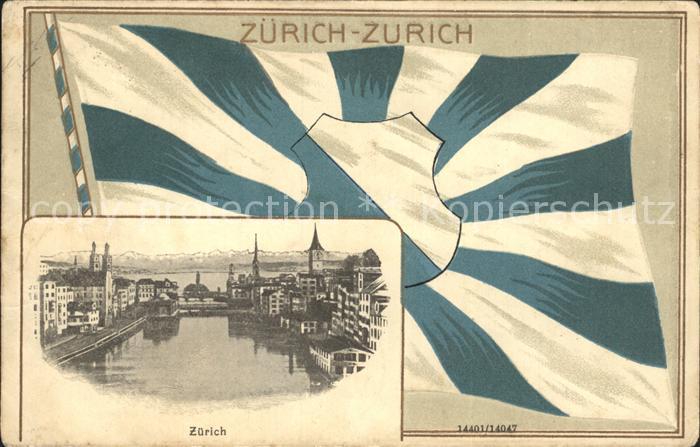 12159954 Drapeau vue sur la ville de Zurich Zurich