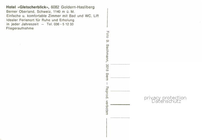 12839066 Goldern-Hasliberg Fliegeraufnahme Hotel Gletscherblick Meiringen