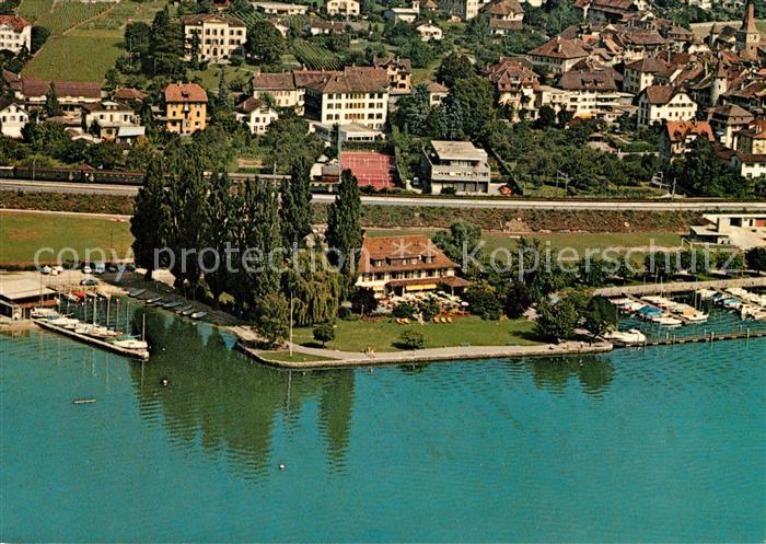 13185026 La Neuveville Hostellerie Rousseau Fliegeraufnahme La Neuveville