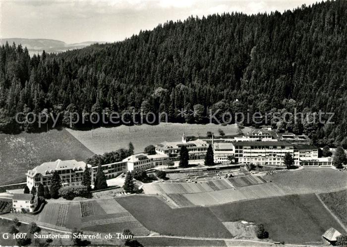 13218330 Schwendi Thun BE Sanatorium Fliegeraufnahme Schwendi Thun BE