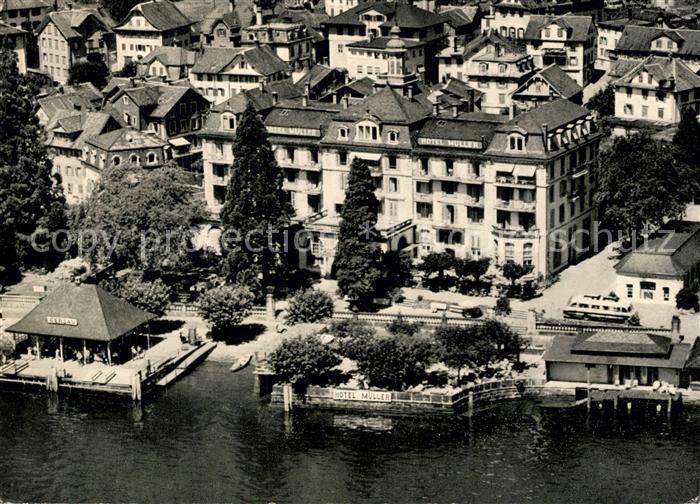 13218876 Gersau Vierwaldstaettersee Hotel Mueller Fliegeraufnahme Gersau Vierwal