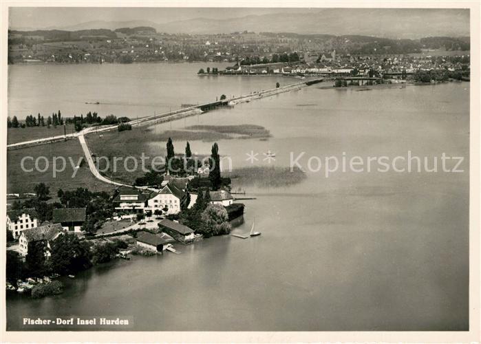 13238136 Hurden Fischerdorf Hotel Roessli Zuerichsee Fliegeraufnahme Hurden