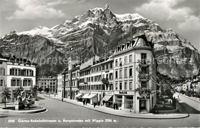 13247129 Glarus GL Bahnhofstrasse et Burgstrasse avec Wiggis Glarus GL