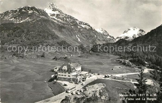 13279923 Maloja GR Hotel Maloja Kulm mit Forno und La Margna Fliegeraufnahme Mal