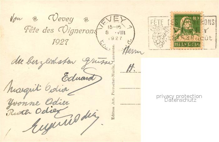 13308598 Vevey VD Fête des Vignerons 1927 Vevey VD