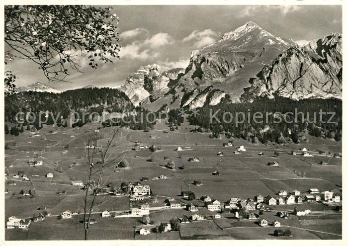 13309720 Lisighaus Wildhaus mit Schafberg und Saentis Fliegeraufnahme