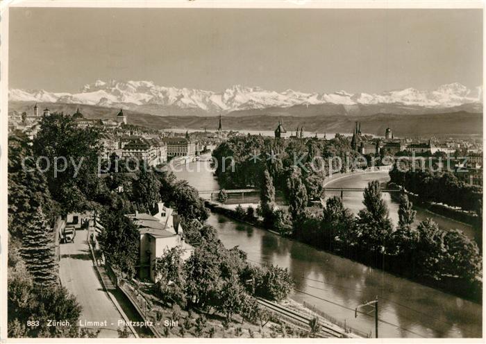 13316895 Zuerich ZH avec Limmat Platzspitz et Sihl Zuerich ZH