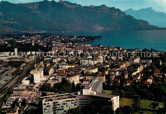 13330293 Vevey VD Vue générale aérienne et le Batiment Nestlé Vevey VD