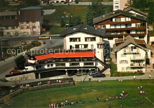 13364410 Lenzerheide GR Cafe Restaurant Aurora Fussballplatz Fliegeraufnahme Len