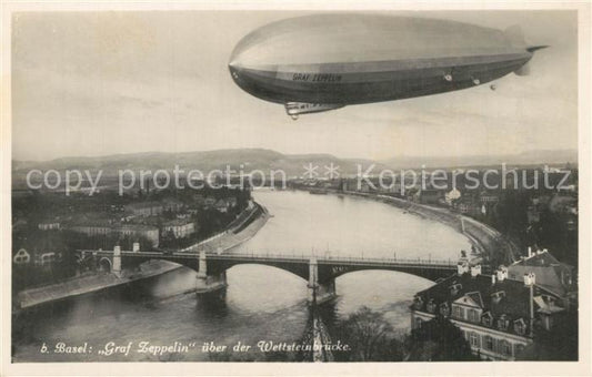 13558824 Basel BS Graf Zeppelin sur le pont Wettstein Basel BS