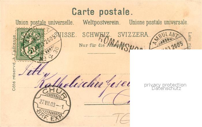 13566834 Romanshorn TG Hypo Banque Poste Église Château Romanshorn TG