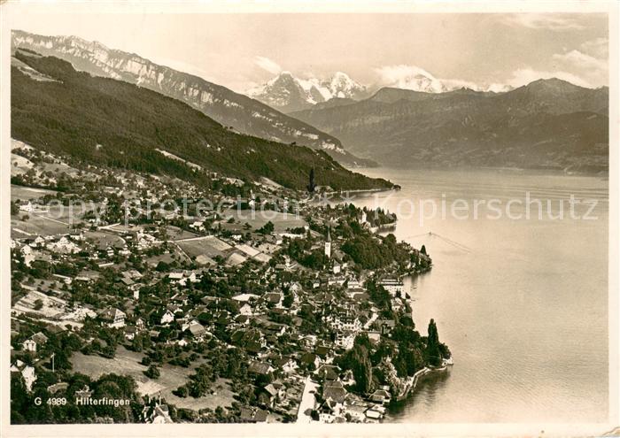 13664199 Hilterfingen Thunersee Alpenpanorama Fliegeraufnahme Hilterfingen Thune