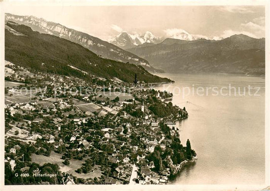 13664199 Hilterfingen Thunersee Alpenpanorama Fliegeraufnahme Hilterfingen Thune