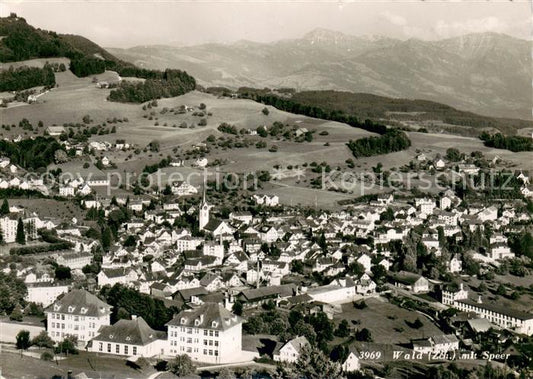 13664349 Wald ZH Panorama mit Blick zum Speer Alpen Fliegeraufnahme Wald ZH