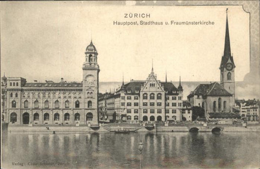 11026411 Zuerich Hauptpost Stadthaus Fraumuenster Église