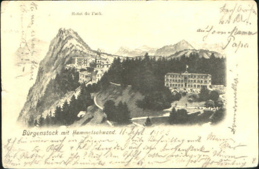 10547274 Buergenstock Buergenstock Hammetschwand Hotel Feldpost x 1903 Buergenst