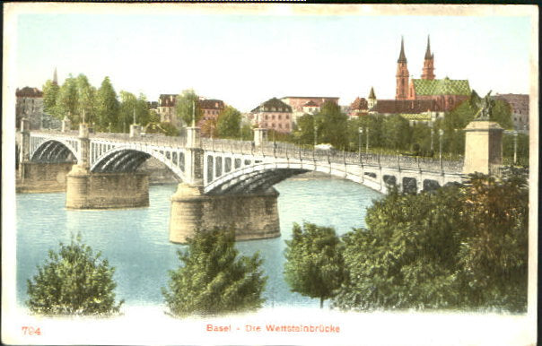 10547701 Basel BS Basel Wettsteinbruecke inutilisé environ 1910 Basel BS