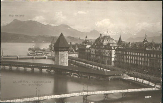 10547720 Luzern LU Luzern Kapellbruecke ungelaufen ca. 1920 Luzern