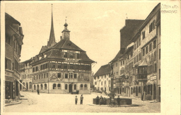 10547871 Stein Rhein Stein Rhein Rathausplatz ungelaufen ca. 1900 Stein am Rhein