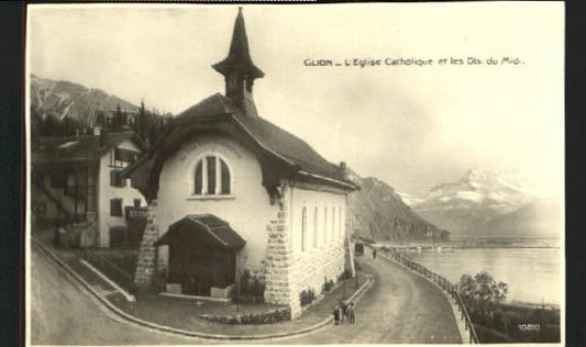 10548318 Glion Glion Kirche ungelaufen ca. 1920 Glion