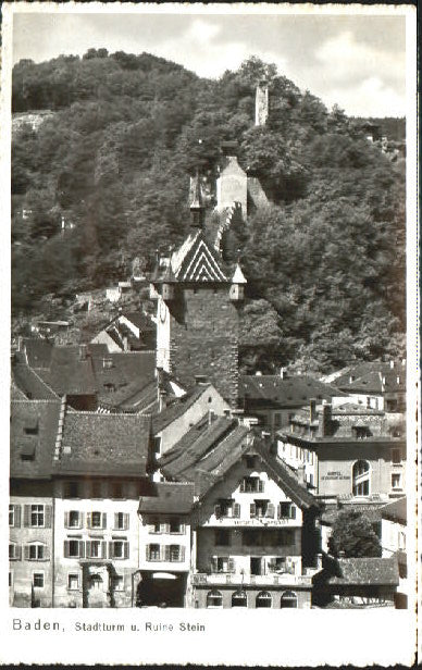 10548546 Baden AG Baden Stadtturm Ruine Stein x 1917 Baden