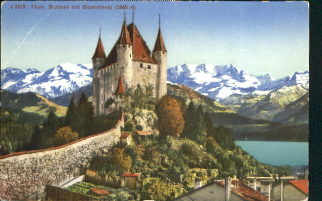 10550451 Thun Thun Schloss ungelaufen ca. 1920 Thun